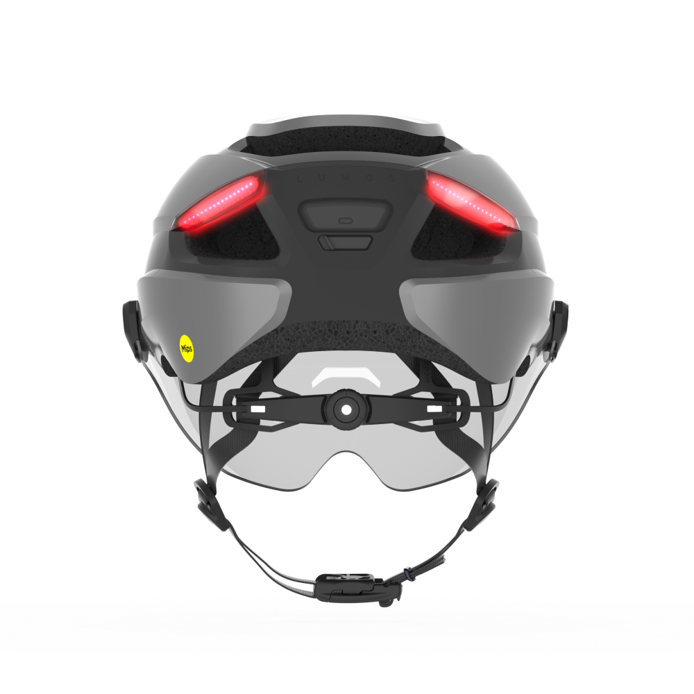 Lumos Ultra E-Bike Helmet with Integrated Eye Shield and Smart Turn Signals