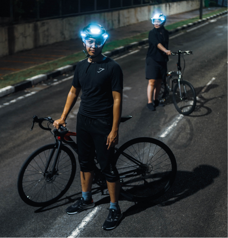 Lumos Ultra E-Bike Helmet with Integrated Eye Shield and Smart Turn Signals