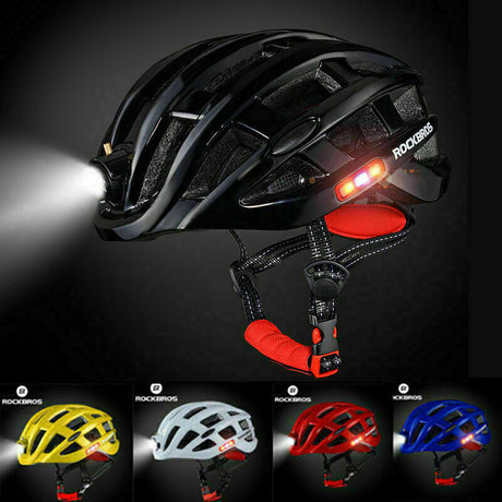 ROCKBROS Ultralight Cycling Helmet with USB Rechargeable LED Safety Light