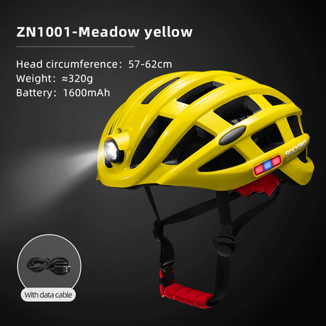 ROCKBROS Ultralight Cycling Helmet with USB Rechargeable LED Safety Light