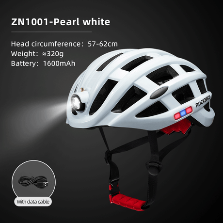ROCKBROS Ultralight Cycling Helmet with USB Rechargeable LED Safety Light