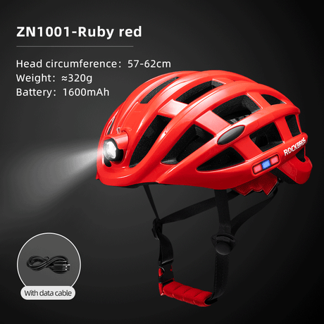 ROCKBROS Ultralight Cycling Helmet with USB Rechargeable LED Safety Light