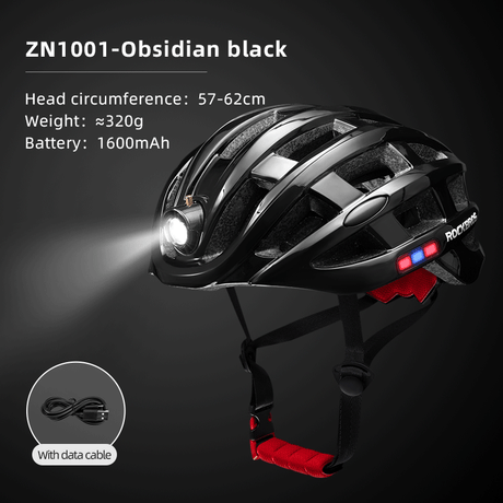 ROCKBROS Ultralight Cycling Helmet with USB Rechargeable LED Safety Light