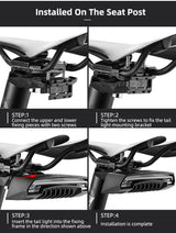 ROCKBROS Bicycle LED Rear Light: Saddle Mount, Remote Control, USB Rechargeable