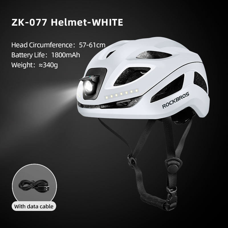 ROCKBROS USB-C Rechargeable Cycling Safety Helmet with Integrated Warning Lights
