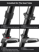 ROCKBROS Bicycle LED Rear Light: Saddle Mount, Remote Control, USB Rechargeable