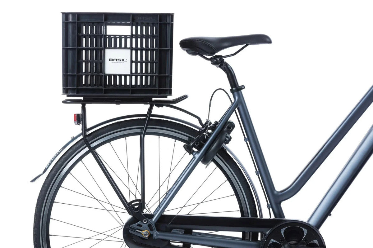 Basil Medium 29.5 Litre Recycled Black Bicycle Crate for Front/Rear Carrier