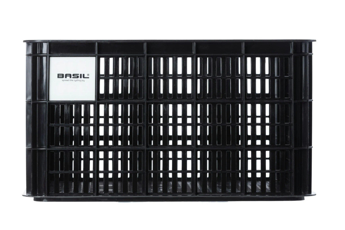 Basil Large 40L Black Recycled Bicycle Crate for Front or Rear Mounting