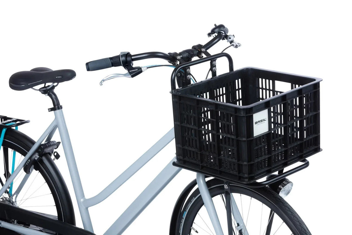 Basil Medium 29.5 Litre Recycled Black Bicycle Crate for Front/Rear Carrier