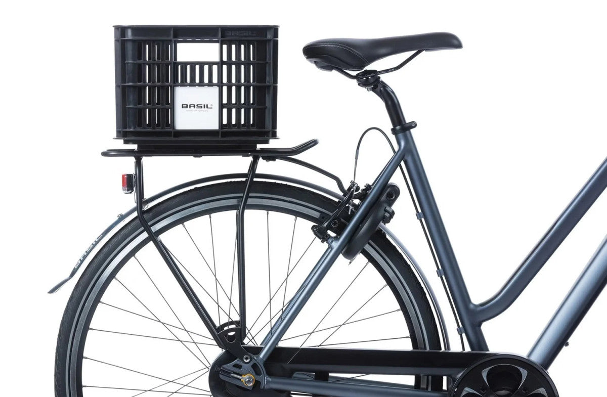 Basil Small 17.5L Recycled Black Bicycle Crate for Front/Rear Bike Storage
