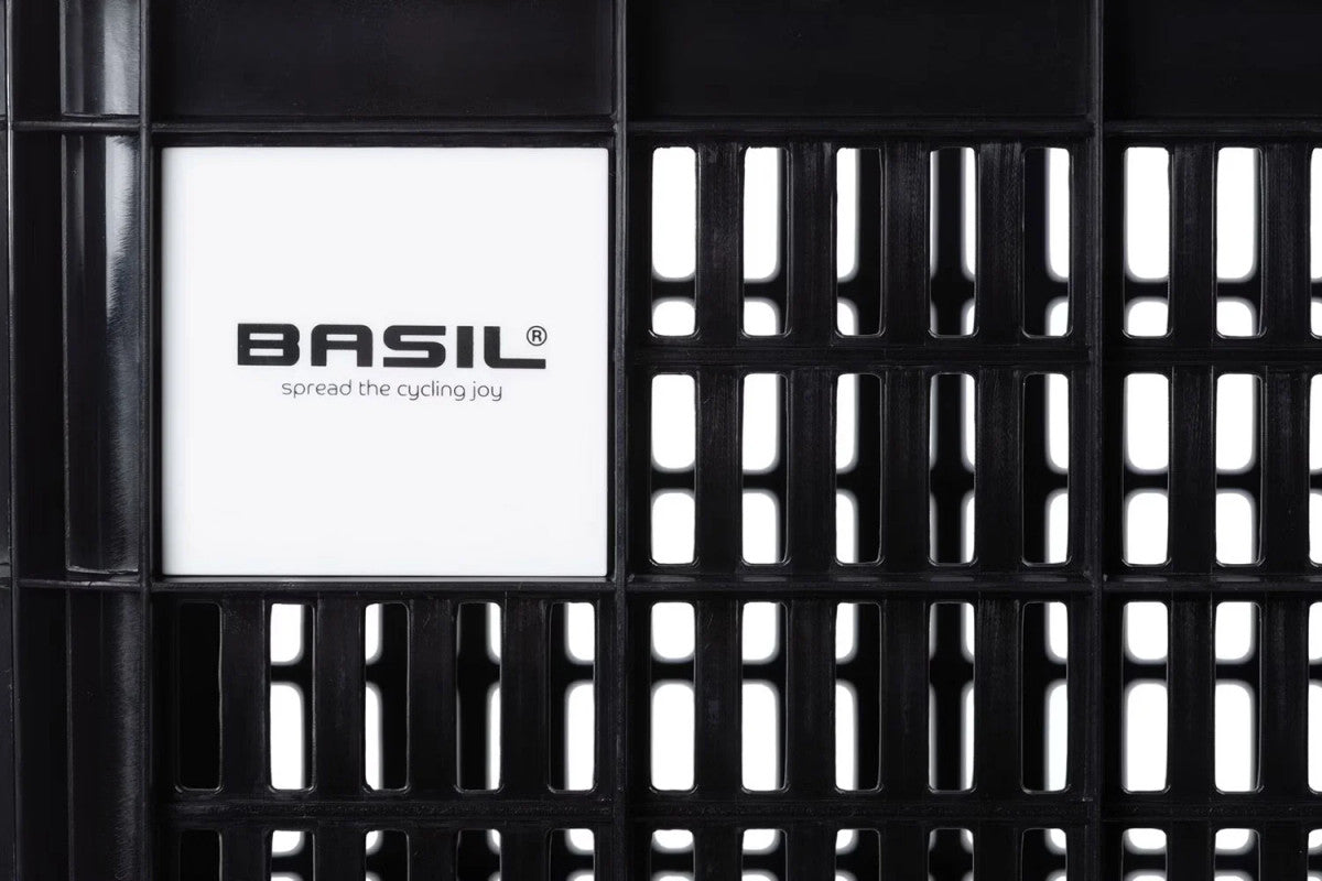 Basil Small 17.5L Recycled Black Bicycle Crate for Front/Rear Bike Storage