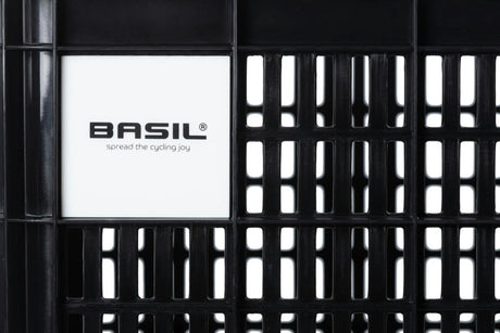 Basil Large 40L Black Recycled Bicycle Crate for Front or Rear Mounting