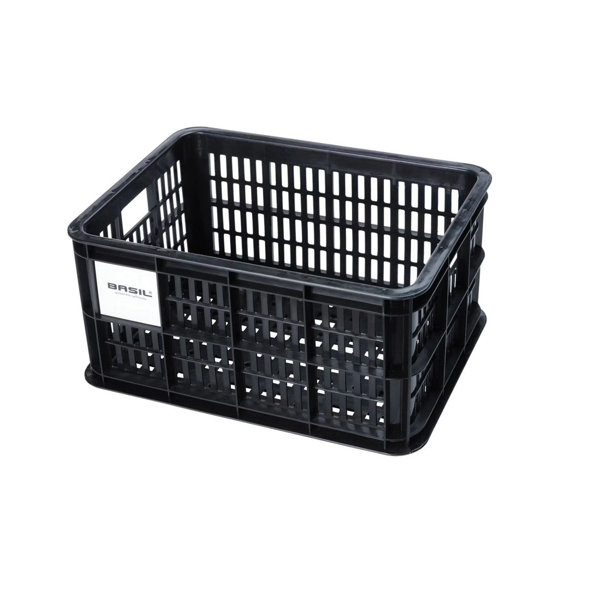 Basil Small 17.5L Recycled Black Bicycle Crate for Front/Rear Bike Storage