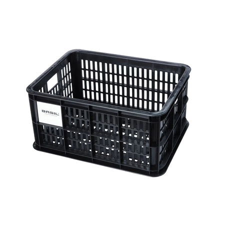 Basil Small 17.5L Recycled Black Bicycle Crate for Front/Rear Bike Storage