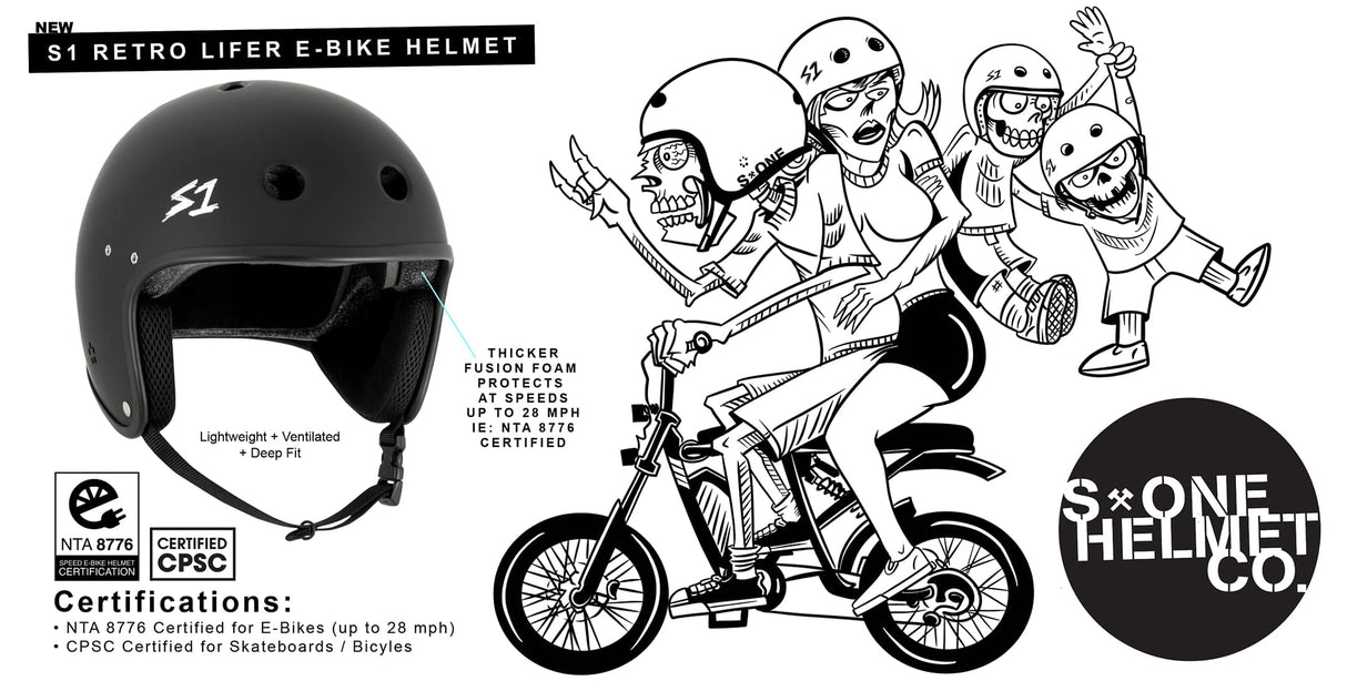 S1 Retro Lifer E-Helmet: Multi-Sport Certified Protection for E-Bikes