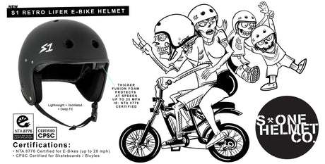 S1 Retro Lifer E-Helmet: Multi-Sport Certified Protection for E-Bikes