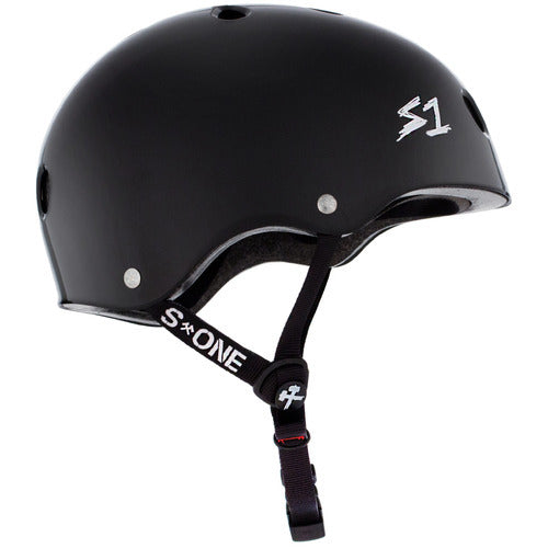 S-One Lifer Black Gloss Helmet: Certified Multi-Impact Protection for Action Sports