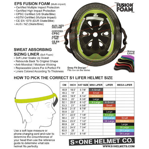 S-One Lifer Black Gloss Helmet: Certified Multi-Impact Protection for Action Sports