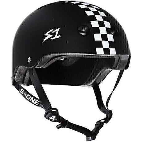 S1 Lifer Certified Multi-Impact Skate Bike Helmet - Matte Black White Checkers
