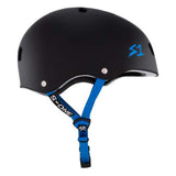 S-One Lifer Certified Multi-Impact Skate Helmet - Matte Black, Cyan Straps