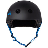 S-One Lifer Certified Multi-Impact Skate Helmet - Matte Black, Cyan Straps