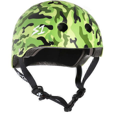 S-One Lifer Multi-Impact Helmet: Green Camo, Certified Skate & Bike Protection