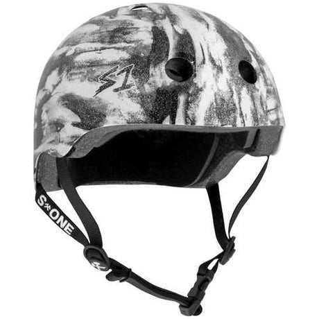 S-One Lifer Certified Multi-Impact Skate Helmet - Black White Glitter Bomba Hache