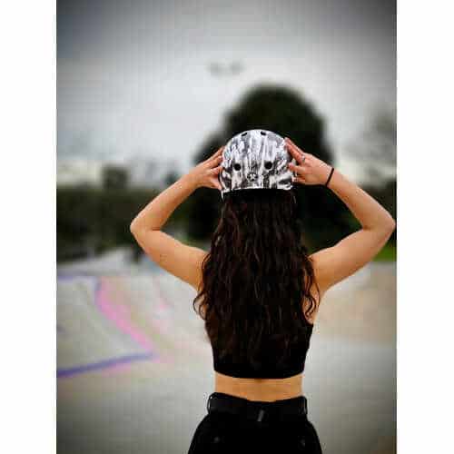 S-One Lifer Certified Multi-Impact Skate Helmet - Black White Glitter Bomba Hache