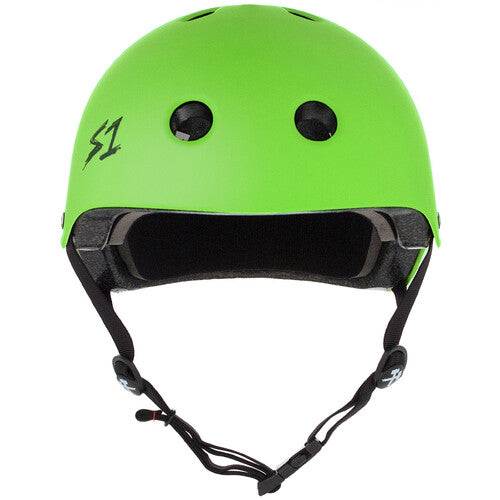 S-One Lifer Bright Green Matte Helmet: Certified Multi-Impact Skate, Bike, Scooter Safety