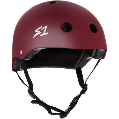 S-One Lifer Maroon Matte Helmet: Certified Multi-Impact Head Protection for Skate Bike