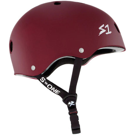 S-One Lifer Maroon Matte Helmet: Certified Multi-Impact Head Protection for Skate Bike