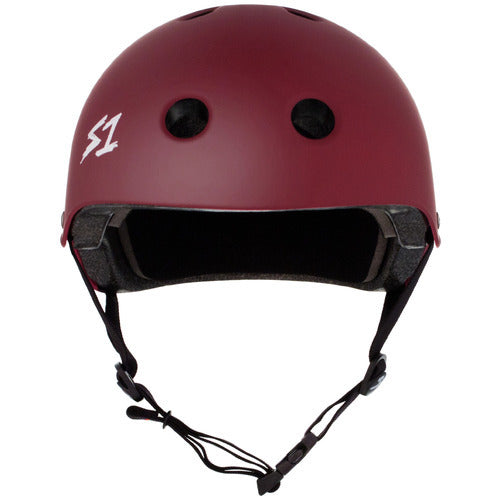 S-One Lifer Maroon Matte Helmet: Certified Multi-Impact Head Protection for Skate Bike