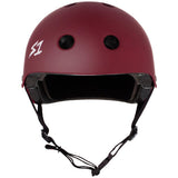 S-One Lifer Maroon Matte Helmet: Certified Multi-Impact Head Protection for Skate Bike