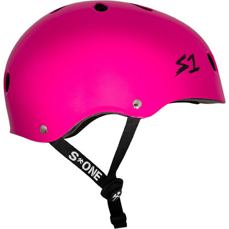 S-One Lifer Skate Helmet Pink Gloss Black Checkers Certified