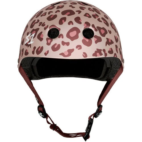S-One Lifer Light Pink Cheetah Helmet: Ultimate Multi-Impact Skate, Bike & Roller Derby Protection