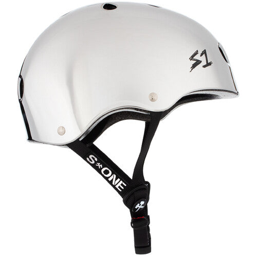 S-One Lifer Certified Multi-Impact Helmet, Silver Mirror, for Skateboarding and Cycling