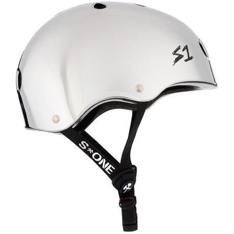 S-One Lifer Certified Multi-Impact Helmet, Silver Mirror, for Skateboarding and Cycling