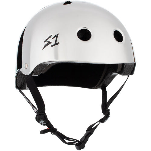 S-One Lifer Certified Multi-Impact Helmet, Silver Mirror, for Skateboarding and Cycling