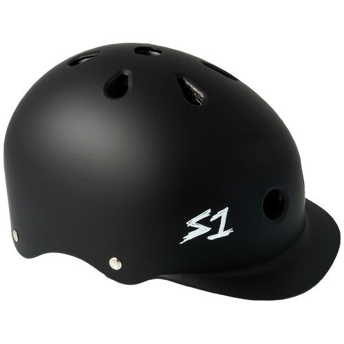 S1 Lifer Brim Black Matte Multi-Impact Certified Skate & Bike Helmet