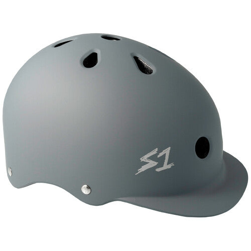 S-One Lifer Brim Dark Grey Matte Helmet: Advanced Protection for Skateboarding & Cycling