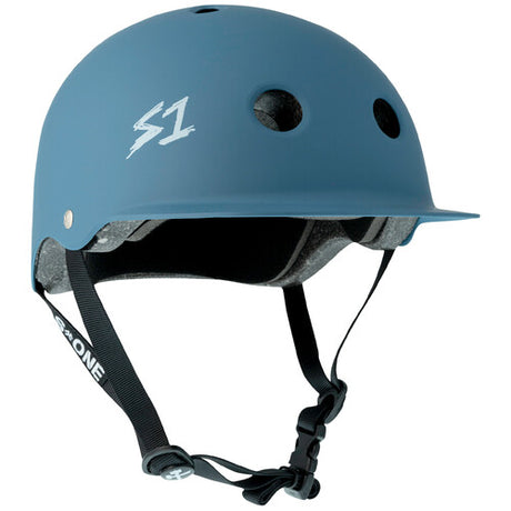 S-One Lifer Brim Ocean Grey Matte Certified Multi-Impact Skate Bike Helmet