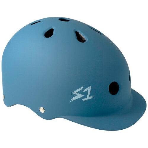 S-One Lifer Brim Ocean Grey Matte Certified Multi-Impact Skate Bike Helmet
