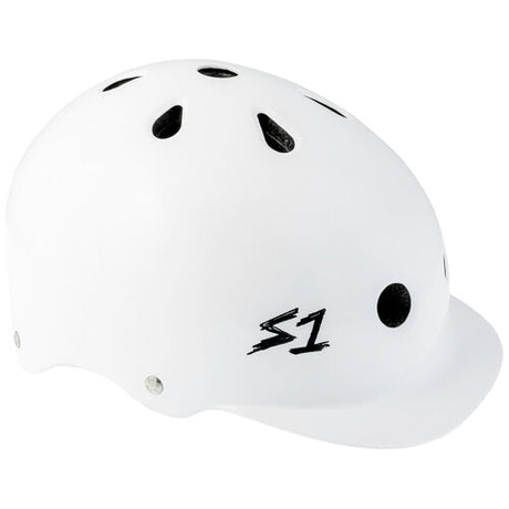 S-One Lifer Brim White Gloss Multi-Impact Certified Skate & Bike Helmet