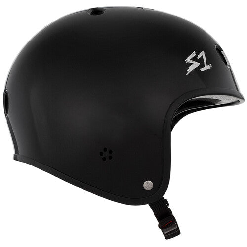 S-One Retro Lifer Multi-Impact Certified Skate & Bike Helmet - Matte Black/White Checkers