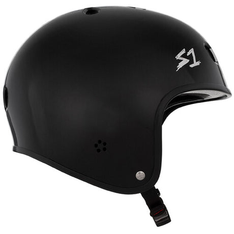 S-One Retro Lifer Multi-Impact Certified Skate & Bike Helmet - Matte Black/White Checkers
