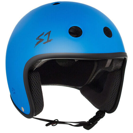 S-One Retro Lifer Helmet: Multi-Impact Certified, Deep Fit, Cyan Matte Finish