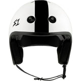 S-One Certified Retro Lifer Helmet: Multi-Impact, Gloss White, Black Stripe Design