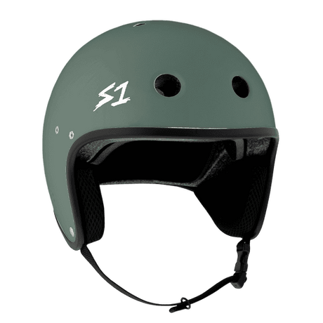 S-One Retro Lifer E-Helmet: Ambush Green Matte, Ultimate Safety & Comfort