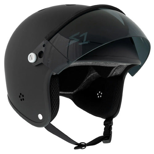 S1 Retro Lifer E-Bike Helmet with Visor - Certified Multi-Impact Black