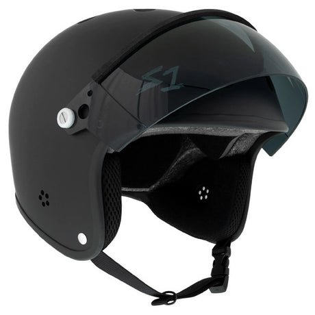 S1 Retro Lifer E-Bike Helmet with Visor - Certified Multi-Impact Black